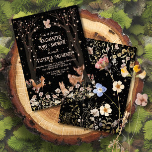 Enchanted Evening Rustic Woodland Baby Shower Invitation