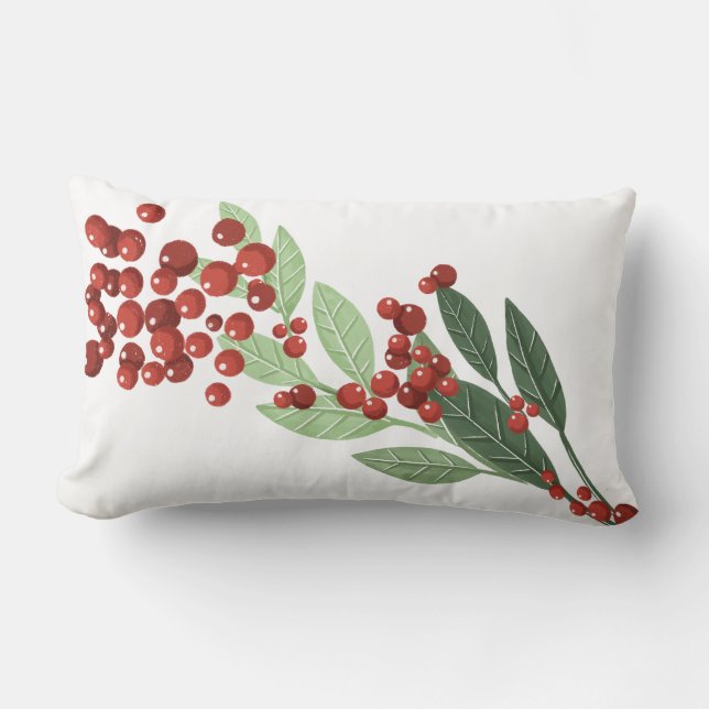 Enchanted Evergreen Elegance Christmas Lumbar Cushion (Front)