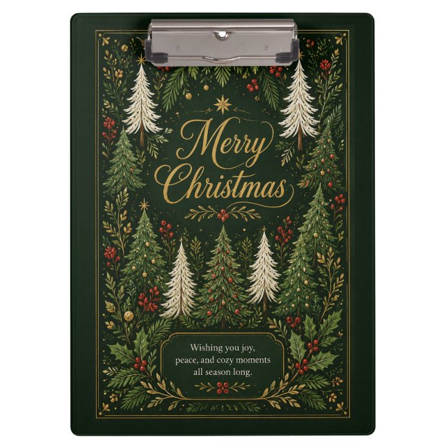 Enchanted Evergreen Greetings Clipboard (Front)