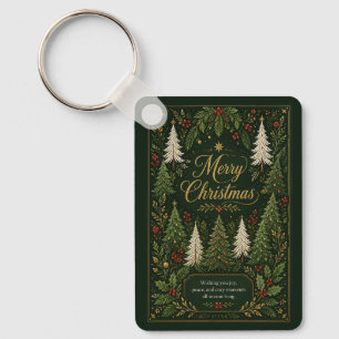 Enchanted Evergreen Greetings Key Ring