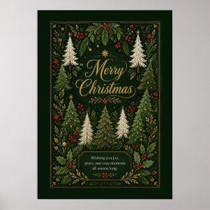 Enchanted Evergreen Greetings Poster