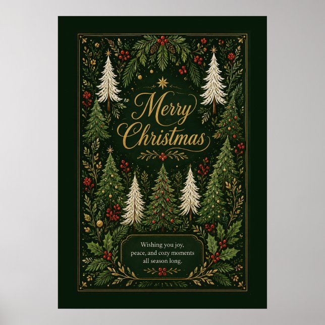 Enchanted Evergreen Greetings Poster (Front)