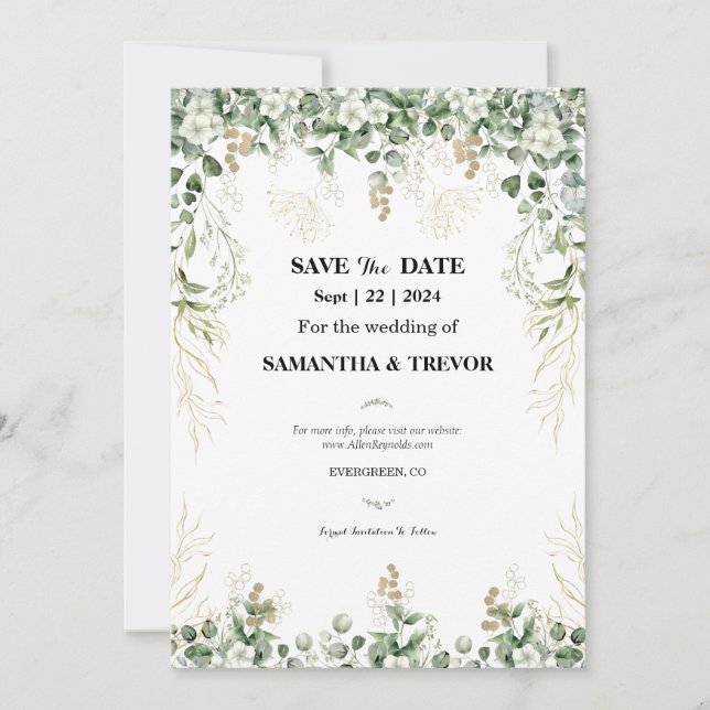 Enchanted Evergreens: Save The Date  Invitation (Front)