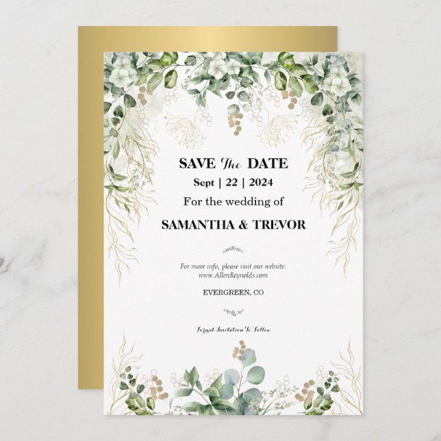 Enchanted Evergreens: Save The Date  Invitation (Front/Back)