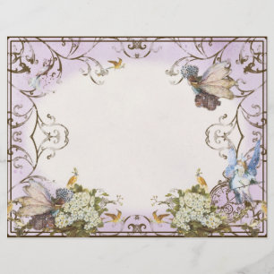 Enchanted Faerie Fairy Princess Lavender Vintage  Custom Letterhead