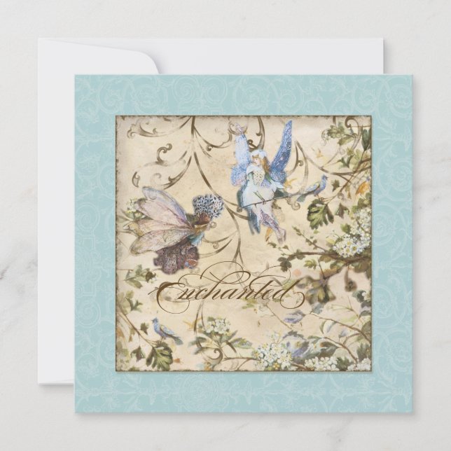 Enchanted Faeries Fairies Floral Vintage Weddings Invitation (Front)