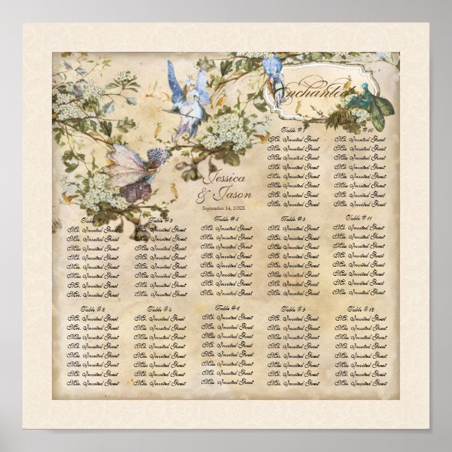Enchanted Faeries Fairies Reception Seating Chart (Front)