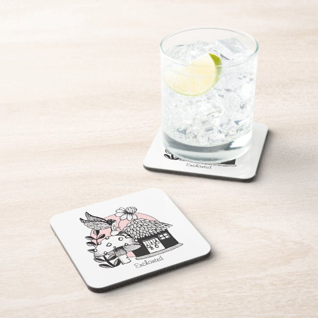 Enchanted Fairy And Fairy House Coaster (Right Side)