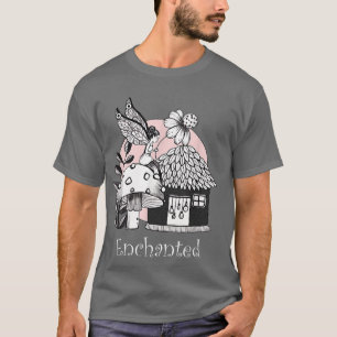 Enchanted Fairy And Fairy House Ink Art  T-Shirt