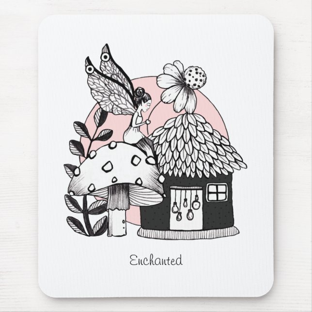 Enchanted Fairy And Fairy House Mouse Mat (Front)