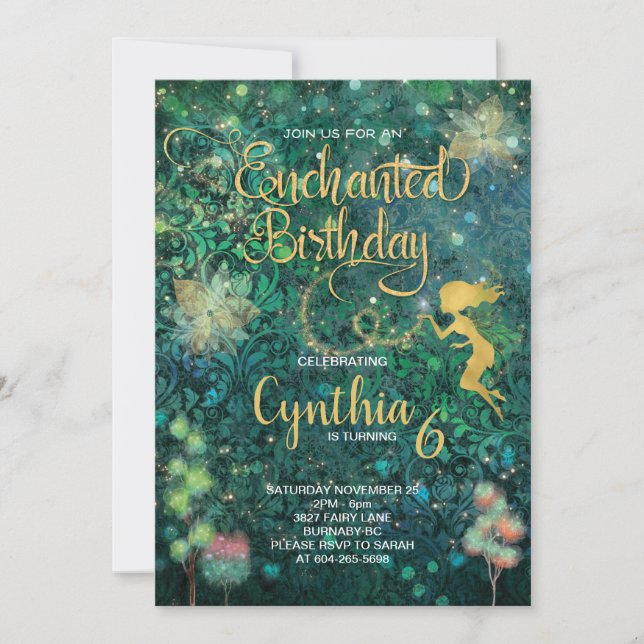 Enchanted Fairy Birthday Invitation (Front)