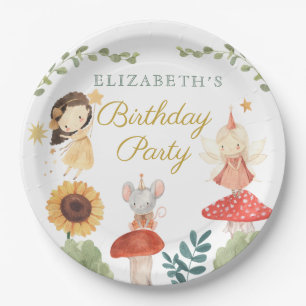 Enchanted Fairy Birthday Mushroom Paper Plate
