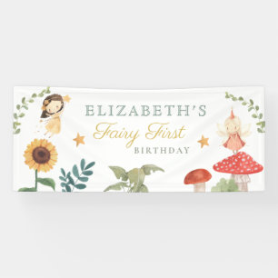 Enchanted Fairy Birthday Mushroom Woodland Banner
