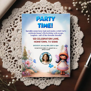 Enchanted Fairy Birthday Party Photo Invitation Postcard