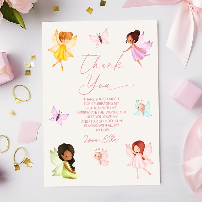 Enchanted Fairy Birthday Party Thank You Card (Creator Uploaded)