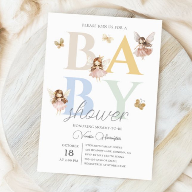 Enchanted Fairy Colourful Baby Shower Invitation (Creator Uploaded)