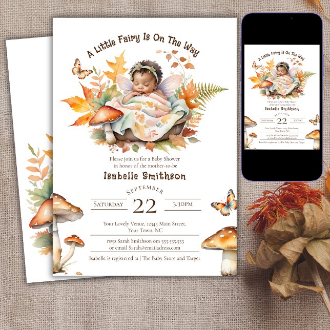 Enchanted Fairy Fall Autumn Woodland Baby Shower  Invitation (Creator Uploaded)