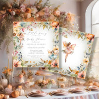 Enchanted Fairy Fall Floral Mint Girl Baby Shower