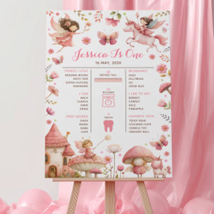 Enchanted Fairy First Birthday Milestone Timeline  Poster