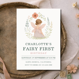 Enchanted Fairy First Birthday Party Invitation