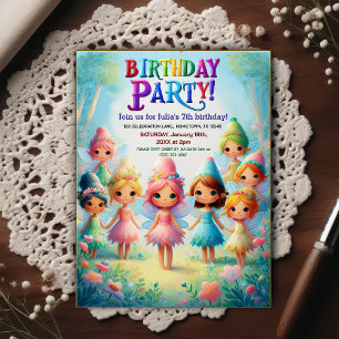 Enchanted Fairy Garden Birthday Party Invitation Postcard