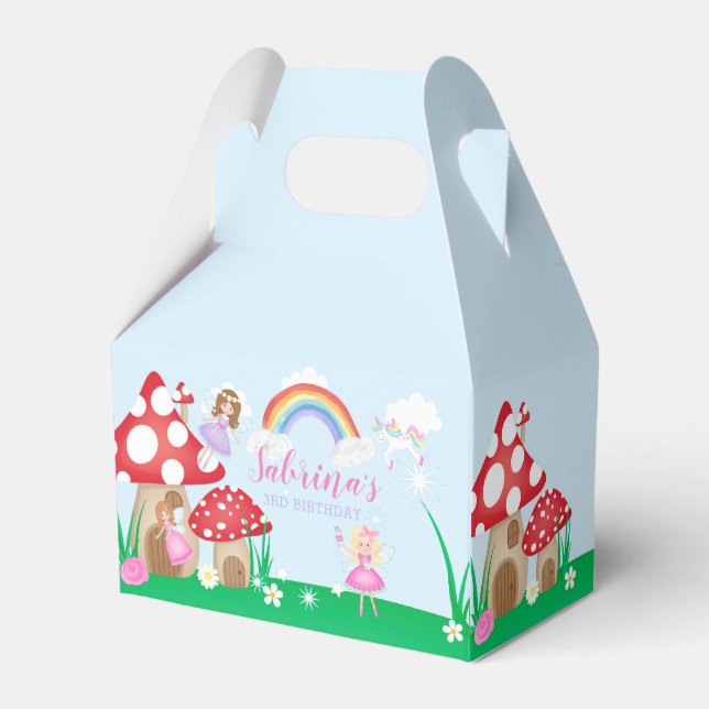Enchanted Fairy Garden Birthday Thank You Favour Box (Front Side)