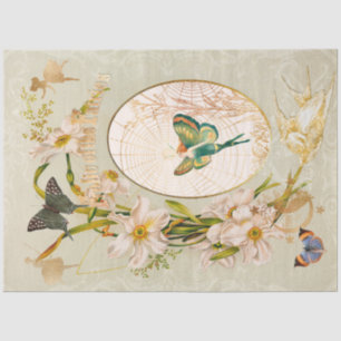 Enchanted Fairy Garden Flower Butterfly Decoupage Tissue Paper