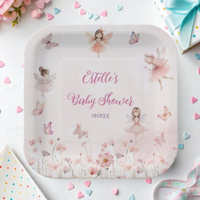 Enchanted Fairy Garden Girl Baby Shower Plates (Creator Uploaded)