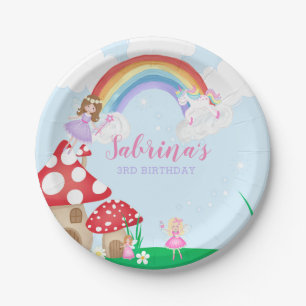 Enchanted Fairy Garden Themed Birthday Party Paper Plate