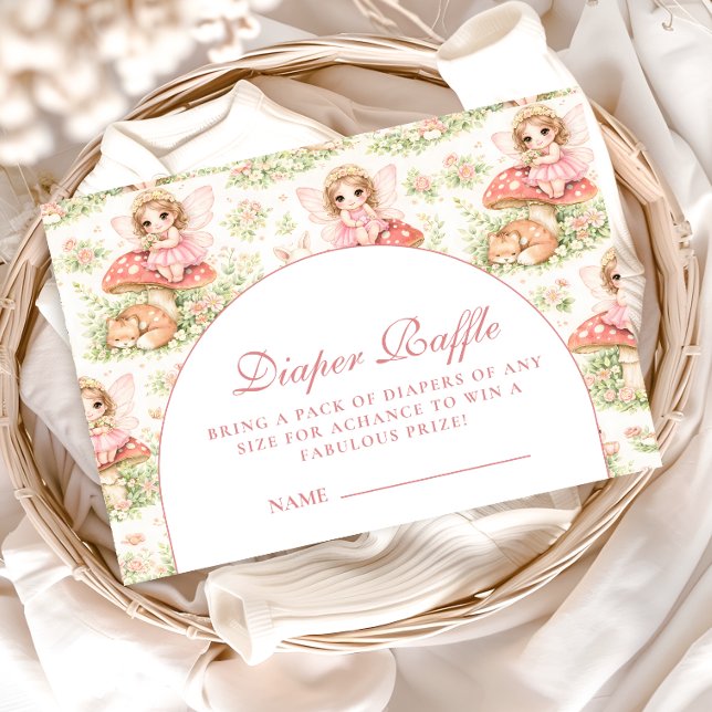 Enchanted Fairy Girl Baby Shower Diapper Raffle Enclosure Card (Creator Uploaded)