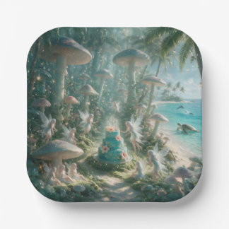 Enchanted Fairy Plate with Dolphins and Turtles