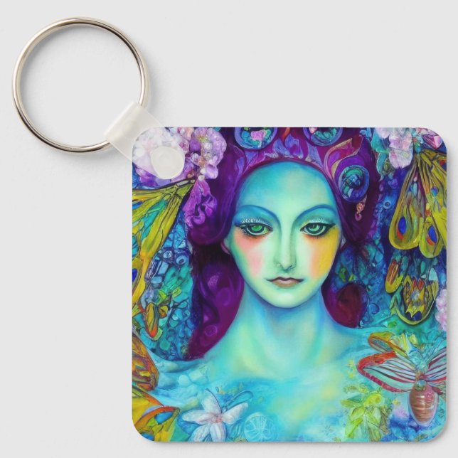 Enchanted Fairy Queen with Butterflies Key Ring (Front)