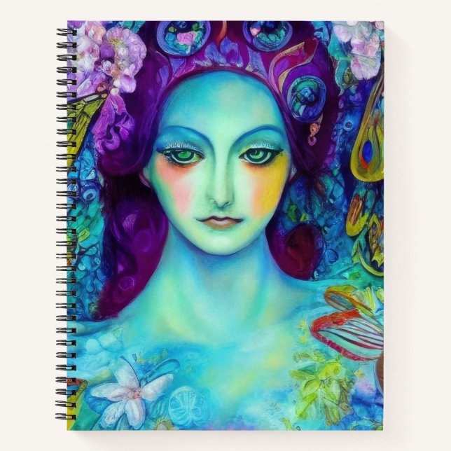 Enchanted Fairy Queen with Butterflies Notebook (Front)