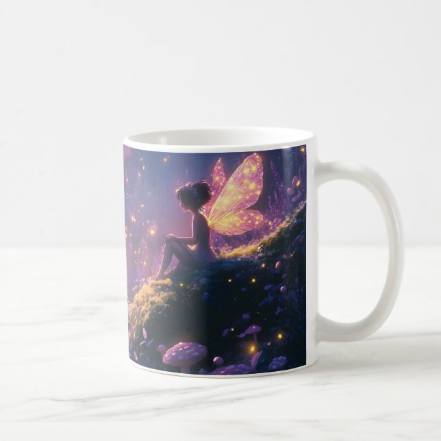 Enchanted Fairy Sitting in a Magical Forest Coffee Mug (Right)