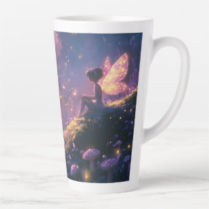 Enchanted Fairy Sitting in a Magical Forest Latte Mug
