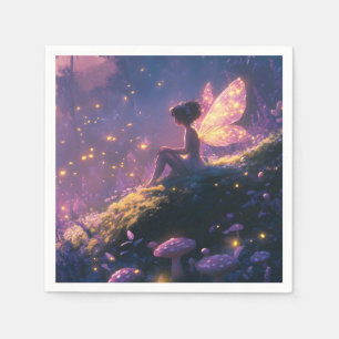 Enchanted Fairy Sitting in a Magical Forest Napkin