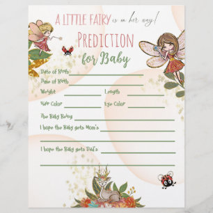 Enchanted Fairy Whimsical For Baby Prediction Game Flyer