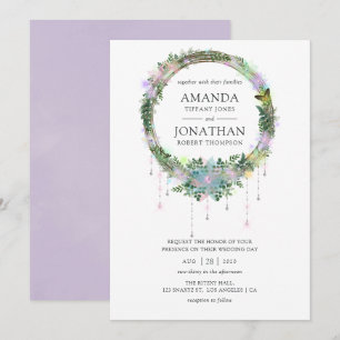 Enchanted Fairy Wreath Wedding Invitation