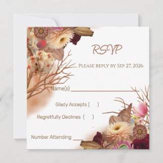Enchanted Fairytale Boho Wildflower Wedding RSVP