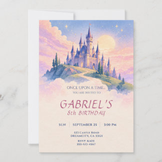 Enchanted Fairytale Castle Birthday Invitation