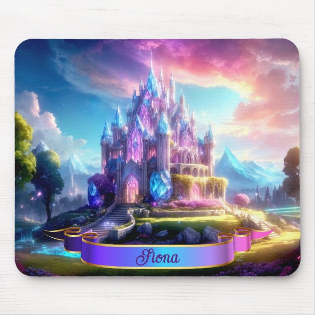 Enchanted Fairytale Crystal Castle Personalised  Mouse Mat (Front)