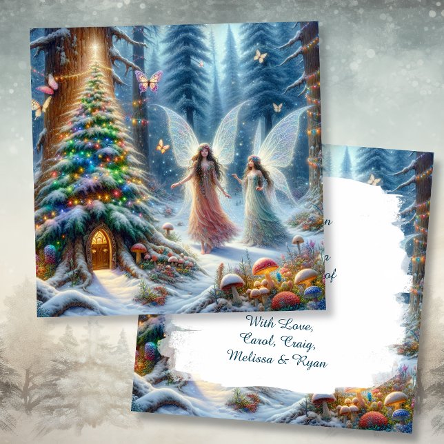 Enchanted Fairytale Forest Personalised Christmas Card (Creator Uploaded)