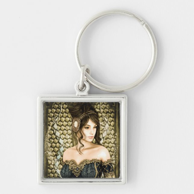 Enchanted Fairytale Princess Portrait Key Ring (Front)