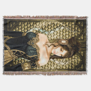 Enchanted Fairytale Princess Portrait Throw Blanket
