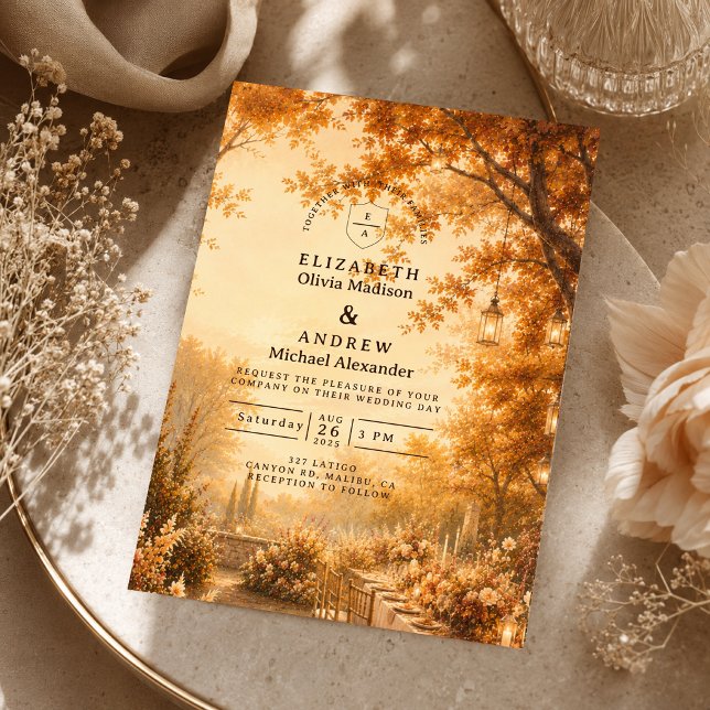Enchanted Fall Backyard Wedding Invitation (Creator Uploaded)