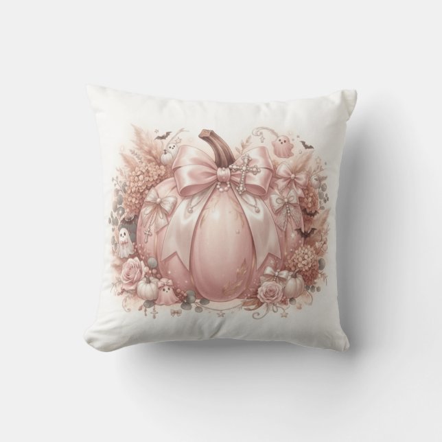 Enchanted Fall Pumpkin Throw Pillow (Front)