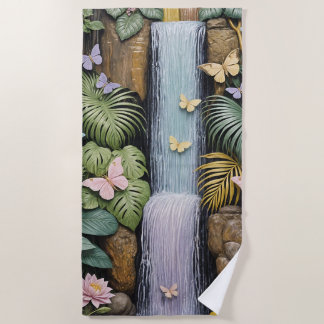 Enchanted Falls Oasis Beach Towel