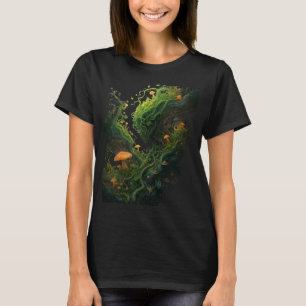Enchanted Fantasy Mushroom Forest Glowing Fungi T-Shirt