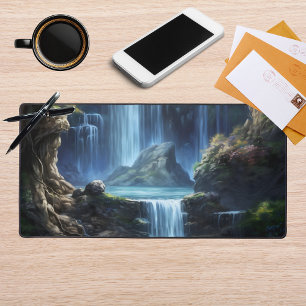 Enchanted Fantasy Waterfall Dreamscape  Desk Mat