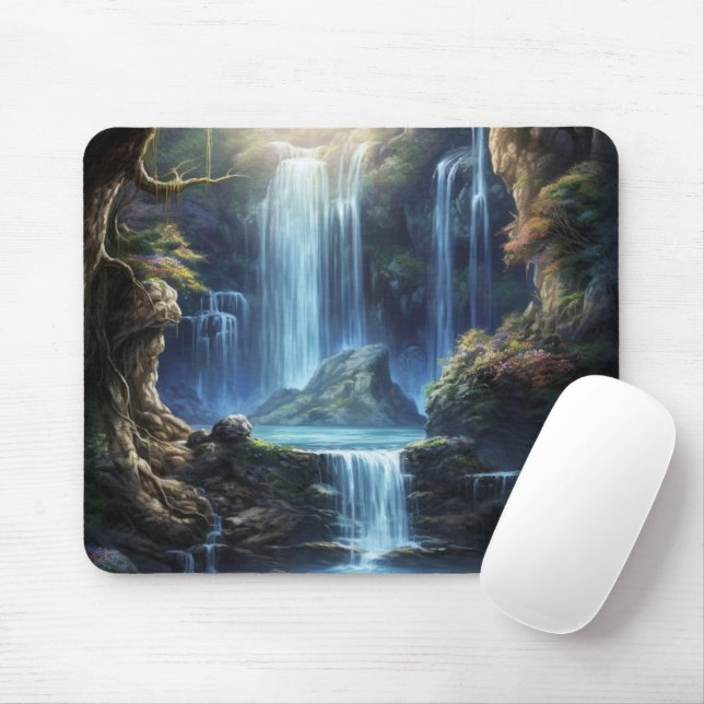 Enchanted Fantasy Waterfall Dreamscape  Mouse Mat (With Mouse)